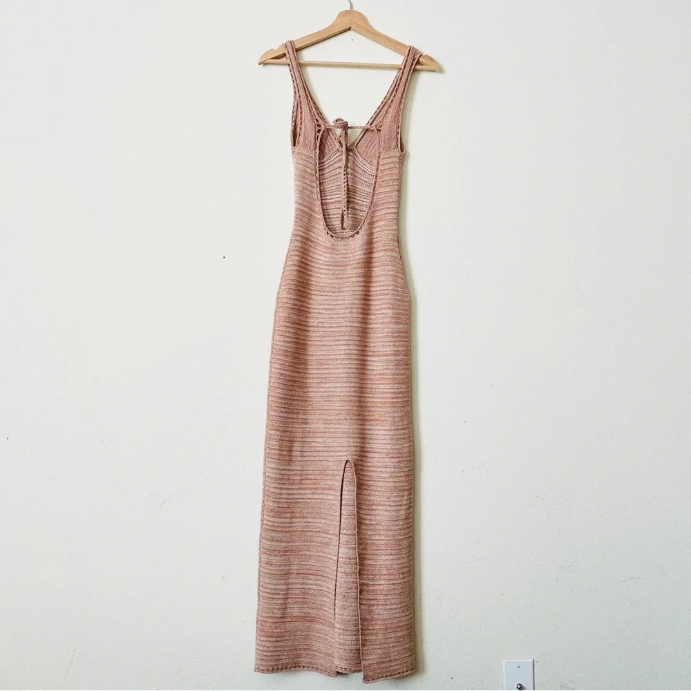Torn by Ronny Kobo SMALL Madi knit sleeveless maxi dress in Brown Sand - Picture 7 of 10